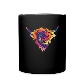 Highland cow - Full Colour Mug - black - Front