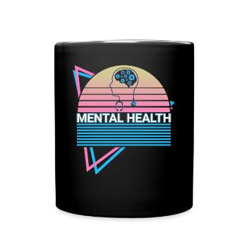 Psychische Gesundheit Retro - Tasse einfarbig - Schwarz - Vorne