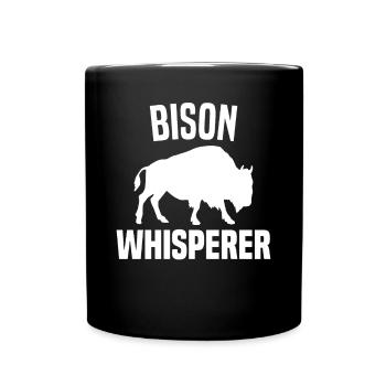 Büffel Bison Ochse Indianer Amerikanisch - Tasse einfarbig - Schwarz - Vorne