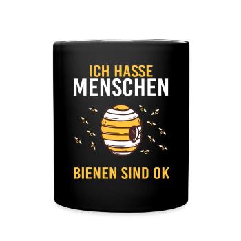Bienenzucht und Honig - Tasse einfarbig - Schwarz - Vorne