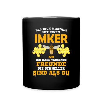 Bienenzucht und Honig - Tasse einfarbig - Schwarz - Vorne