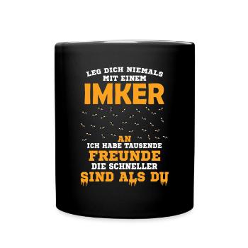Bienenzucht und Honig - Tasse einfarbig - Schwarz - Vorne