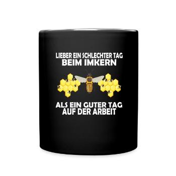 Bienenzucht und Honig - Tasse einfarbig - Schwarz - Vorne