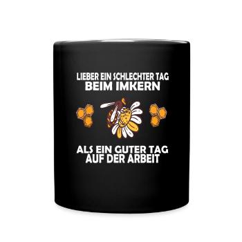 Bienenzucht und Honig - Tasse einfarbig - Schwarz - Vorne