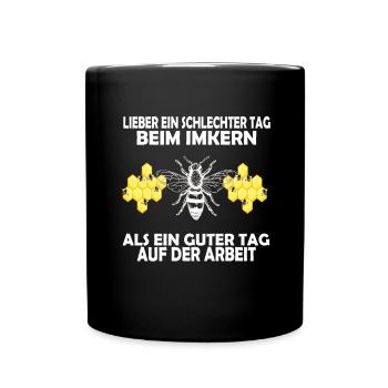 Bienenzucht und Honig - Tasse einfarbig - Schwarz - Vorne