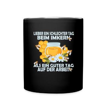 Bienenzucht und Honig - Tasse einfarbig - Schwarz - Vorne