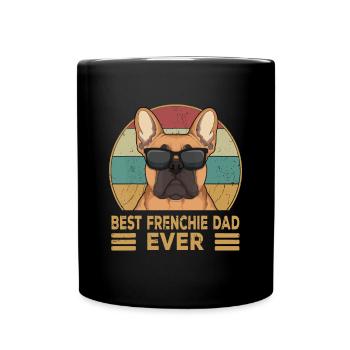 Meilleur papa Frenchie de tous les temps Funny French Bulldog Dog Ow - Mug uni - noir - Devant