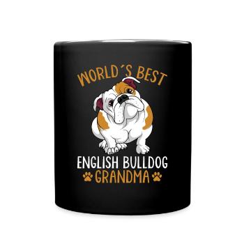 World´s Best English Bulldog Grandma Dog Owner Fun - Full Colour Mug - black - Front