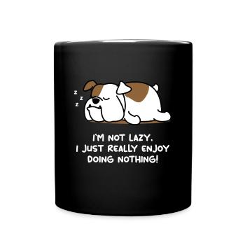 Lazy English Bulldog Lover Tshirt Chiot Chien Englis - Mug uni - noir - Devant