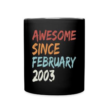 20e anniversaire Génial Depuis né en février 2003 - Mug uni - noir - Devant