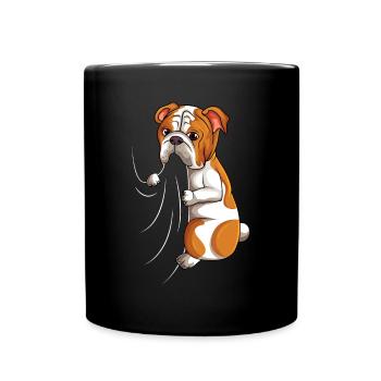 Englische Bulldogge Liebhaber Bully Hund Mädchen Frauen Kidsen - Tasse einfarbig - Schwarz - Vorne