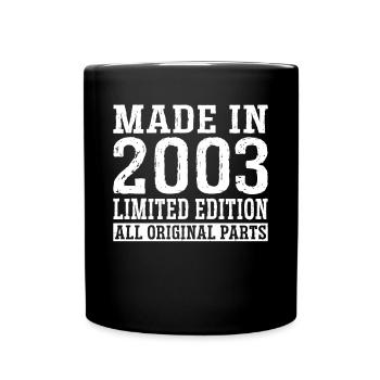 20e anniversaire Né en 2003 Fabriqué en 2003 - Mug uni - noir - Devant