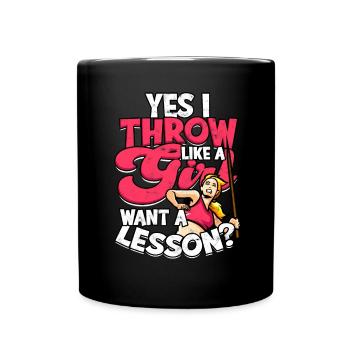 Speer werfen Girl Track and Fieldwerwer - Tasse einfarbig - Schwarz - Vorne