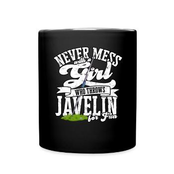 Speer werfen Girl Track and Fieldwerwer - Tasse einfarbig - Schwarz - Vorne