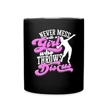 Diskutieren Sie Wurf Girl Track and Field Shot - Tasse einfarbig - Schwarz - Vorne