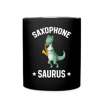 Saxophone Saurus Dino Sax Player Saxophone Player - Mug uni - noir - Devant