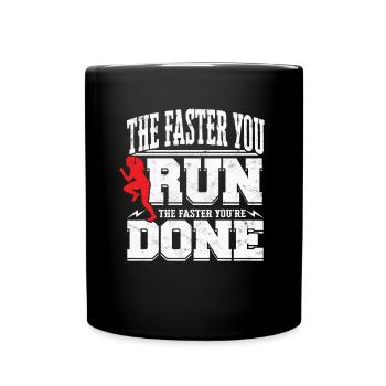 Track and Field Runner Athelitcs Running Sport Run - Tasse einfarbig - Schwarz - Vorne