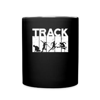 Track and Field Runner Athelitcs Running Sport Run - Tasse einfarbig - Schwarz - Vorne