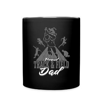 Proud Athletics Father -Runner Athelitcs - Full Colour Mug - black - Front