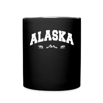 Alaska Geschenk Kinder Herren Damen USA Natur Eis - Tasse einfarbig - Schwarz - Vorne