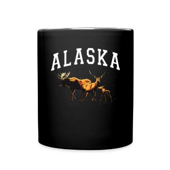Alaska Gift USA Nature Bear Denali Grizzly Forest - Full Colour Mug - black - Front