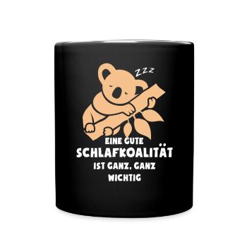 Chemise de sommeil Qualité du sommeil Drôle de cadeau Koala - Mug uni - noir - Devant