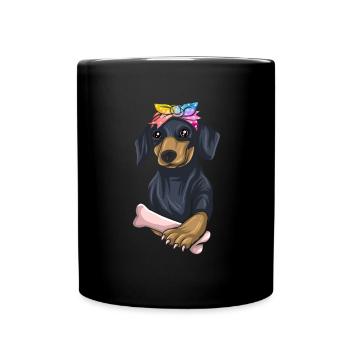Teckel Cadeau Dixie Viennese Doxie Teckel - Mug uni - noir - Devant