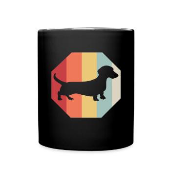 Dachshund Geschenk Dixie Wiener Doxie Dackel - Tasse einfarbig - Schwarz - Vorne