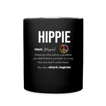Hippie Tshirt Peace Movement Woodstock Boho Groove - Full Colour Mug - black - Front