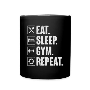 Eat Sleep Gym Repeat Funny Vintage Workouteat slee - Tasse einfarbig - Schwarz - Vorne