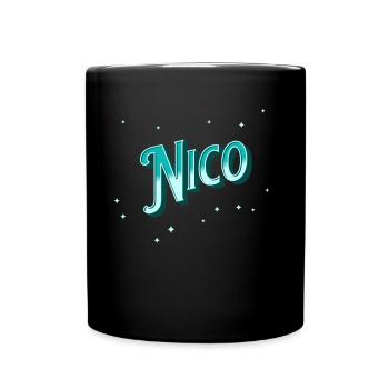 Nico Namen personalisiert - Tasse einfarbig - Schwarz - Vorne