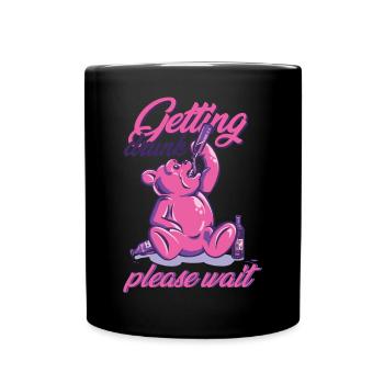 Se saouler s’il vous plaît attendre l’alcool d’ours rose - Mug uni - noir - Devant