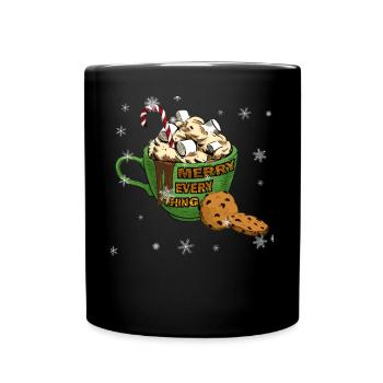 Happy All Hot Chocolate -Guimauve -Cookie - Mug uni - noir - Devant