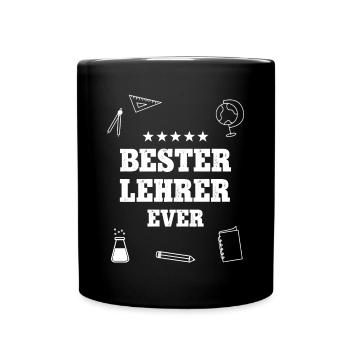 Bester Lehrer Pädagoge Beste Lieblingslehrer - Tasse einfarbig - Schwarz - Vorne