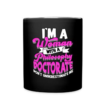Woman with a doctoral philosophy - Full Colour Mug - black - Front