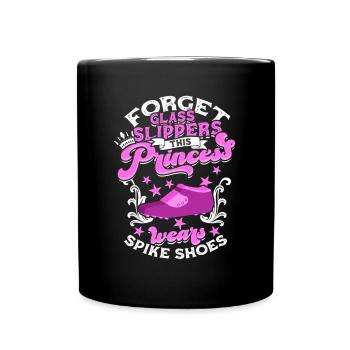 Princess wears Spike Shoes Track and Field - Full Colour Mug - black - Front