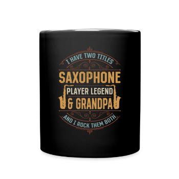 Légende du joueur de saxophone et grand-père saxophoniste - Mug uni - noir - Devant