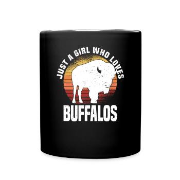 Büffel Bison Ochse Indianer Amerikanisch - Tasse einfarbig - Schwarz - Vorne