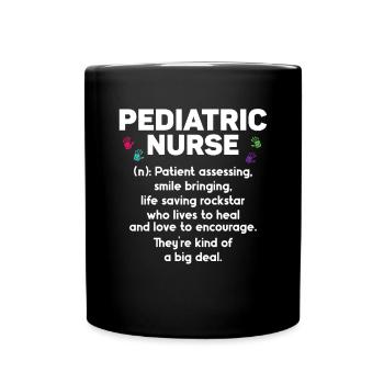 Kinderkrankenschwester - Tasse einfarbig - Schwarz - Vorne
