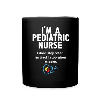 Kinderkrankenschwester - Tasse einfarbig - Schwarz - Vorne