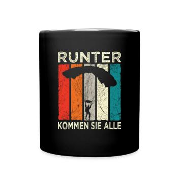 Skydive Skydiver Fallschirmspringer Fallschirm - Tasse einfarbig - Schwarz - Vorne