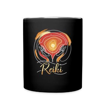 Energy Chakra Holistic Healing Hands Reiki - Full Colour Mug - black - Front