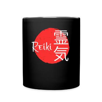 Energy Chakra Holistic Healing Japanese Reiki - Full Colour Mug - black - Front