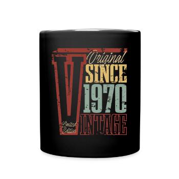 1970 Geburtstag Geburtsjahr Baujahr Vintage Retro - Tasse einfarbig - Schwarz - Vorne