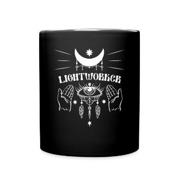 Holistic Healing Hands Lightworker Reiki - Full Colour Mug - black - Front