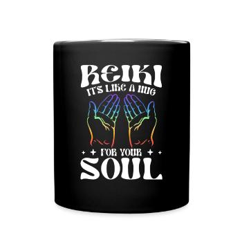 Energy Chakra Holistic Healing Hands Reiki - Full Colour Mug - black - Front