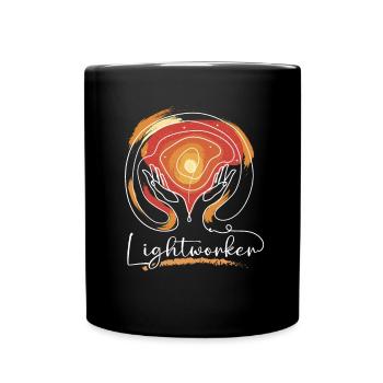 Holistic Healing Hands Lightworker Reiki - Full Colour Mug - black - Front