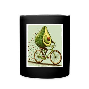 Avocat Bike Bike Abstrait Végétarien Végétalien - Mug uni - noir - Devant