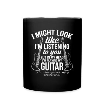 I Might Look Like I'm Listening To You But in My H - Full Colour Mug - black - Front
