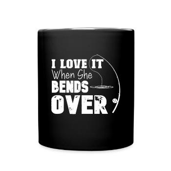 J'adore quand elle se penche sur Funny Fishing Loverf - Mug uni - noir - Devant